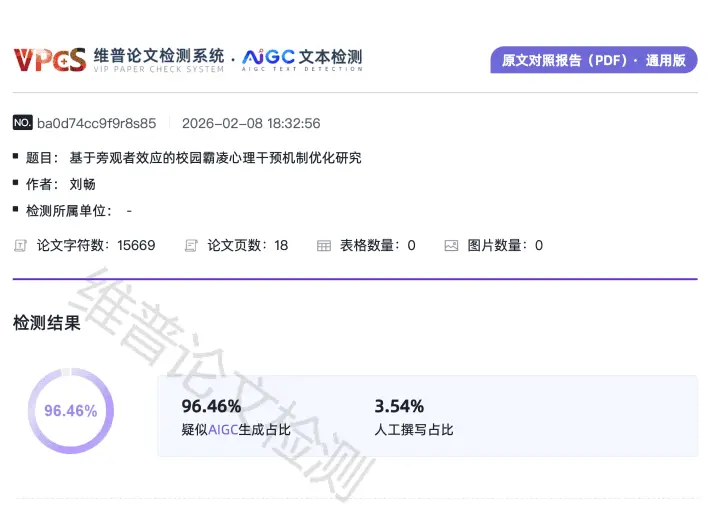 维普优化前报告